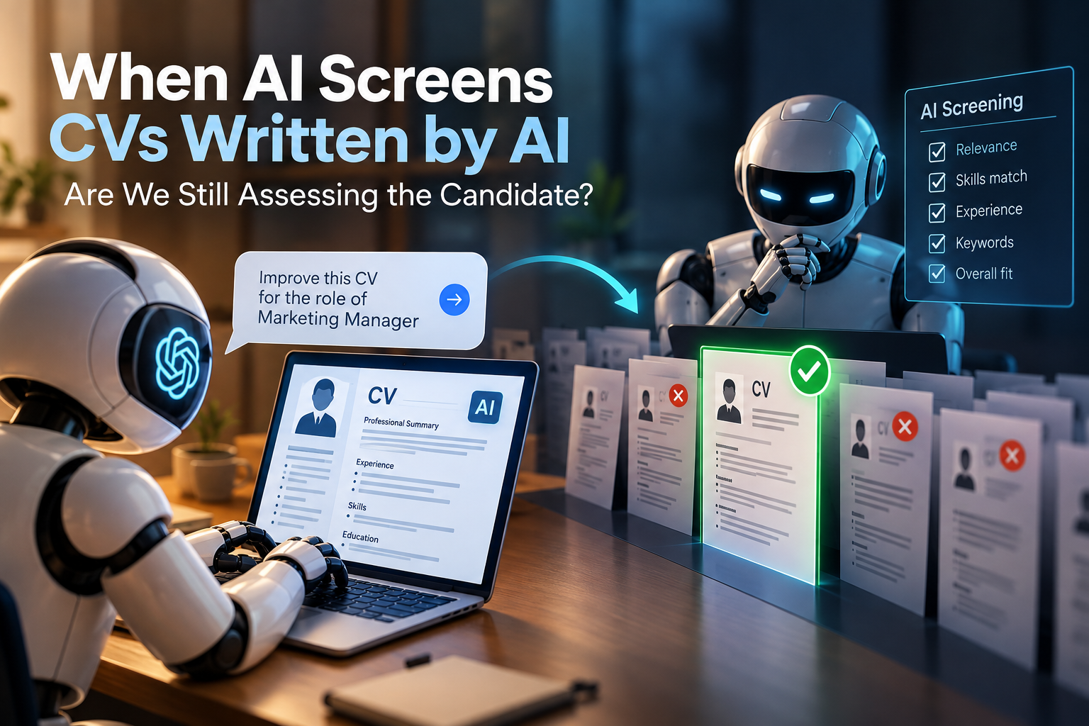 When AI Screens CVs Written by AI: Are We Still Assessing the Candidate?